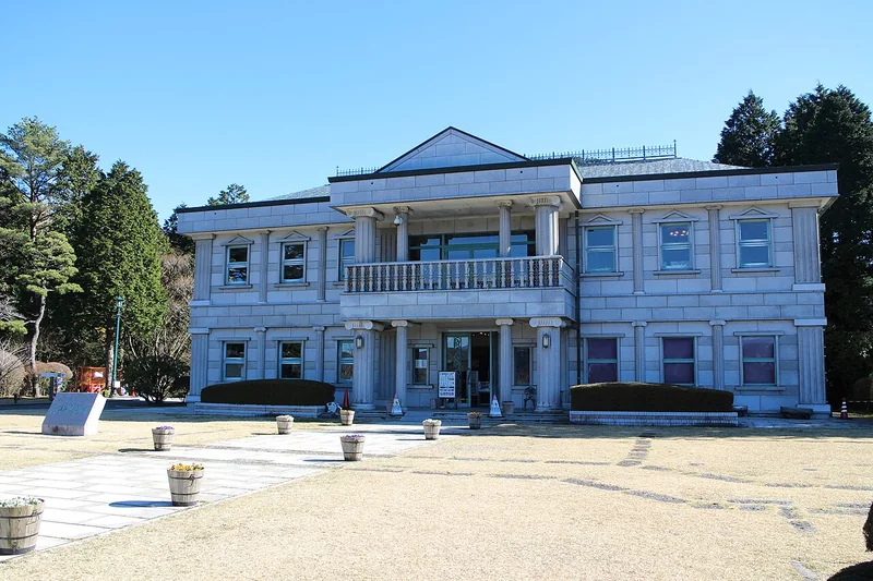 The Lakeside Observation Building in the gardens of Onshi Hakone Park