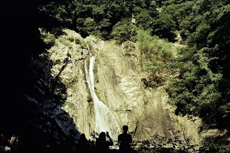 Nunobiki Falls in a wooded valley above Shin-Kobe