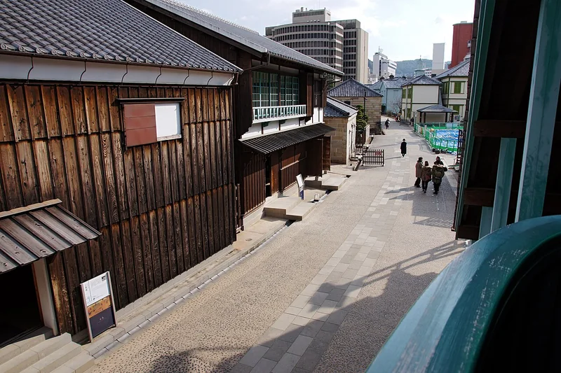 Reconstructed trading-post buildings at Dejima
