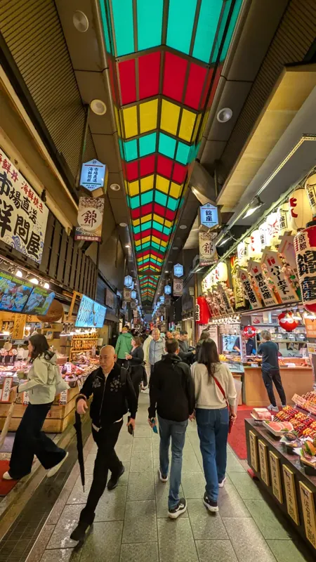 The colourful covered aisle of Nishiki Market