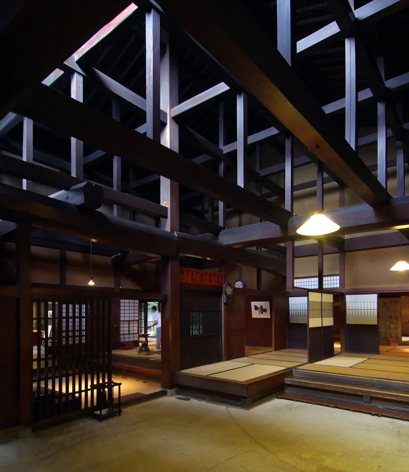 Timber beams and traditional rooms inside Yoshijima Heritage House