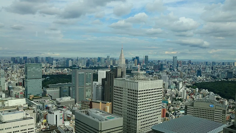 A broad view over the Tokyo skyline from the Tokyo Metropolitan Government Building
