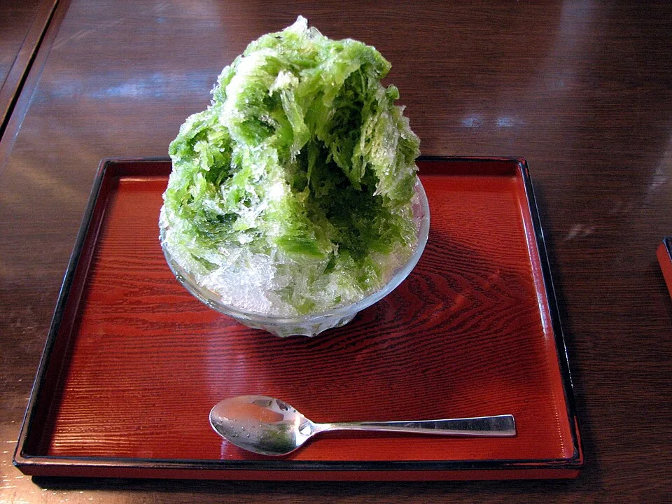 Matcha-flavoured shaved ice.