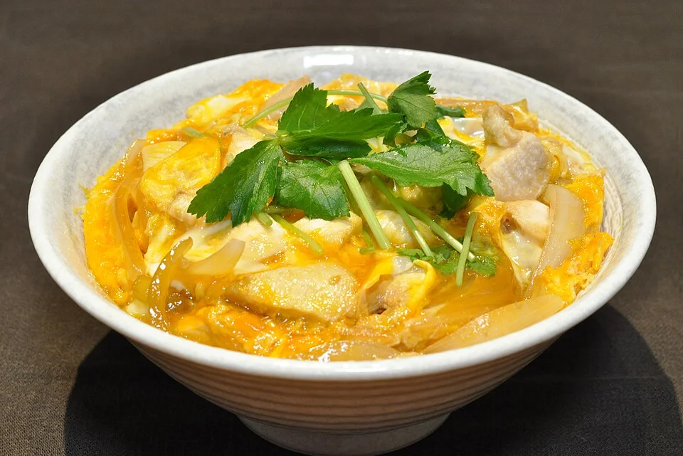 Oyakodon, chicken and egg over rice.