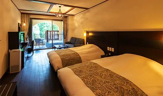 Twin guest room at La Vista Kirishima Hills