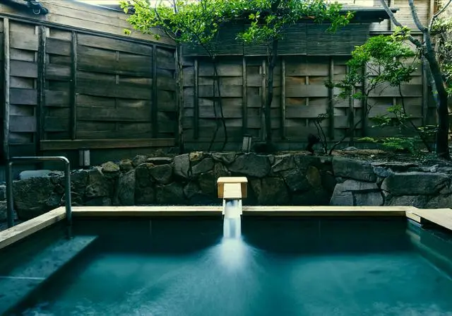 Outdoor bath at Miyajima Grand Hotel Arimoto