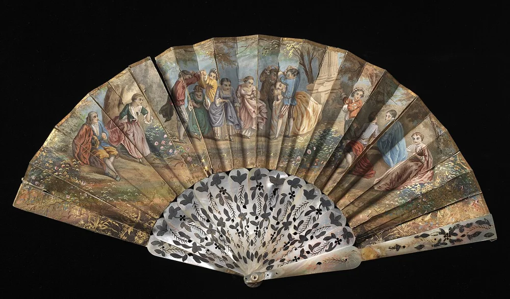 A historic folding fan from a museum collection