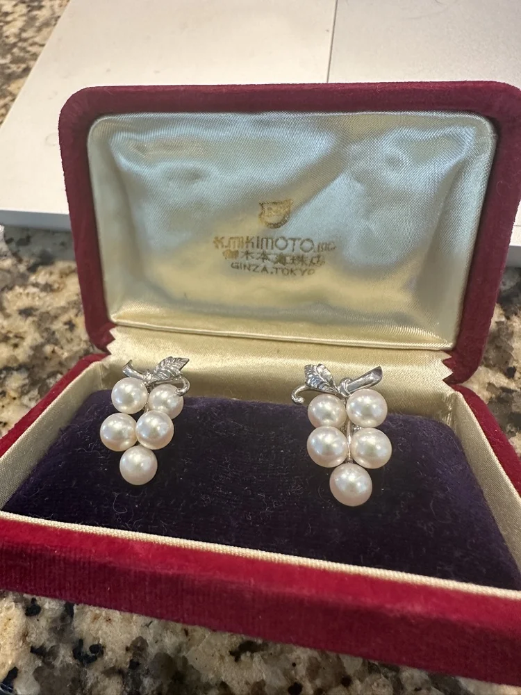 Historic Mikimoto pearl earrings, circa 1970