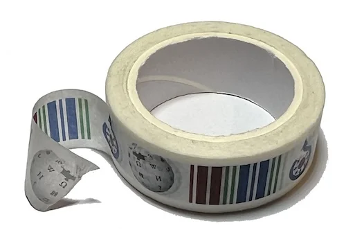 A roll of decorative washi tape